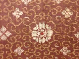 アンティーク　花唐草模様本場村山泥大島紬着物